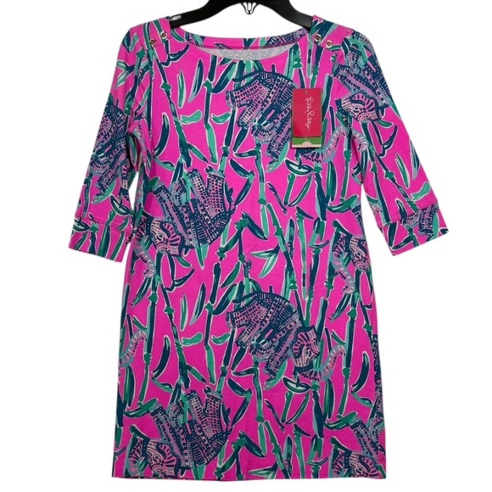 LILLY PULITZER NWT UPF 50+ Sophie Mandevilla Pink extra Lucky Elephant Dress L